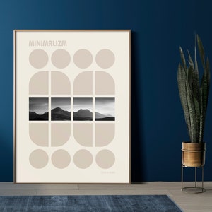 Bauhaus Print Abstrakt Geometrische Poster Minimalistische Wandkunst, Minimal Art Aesthetic Room Decor Modern Neutral Wall Art