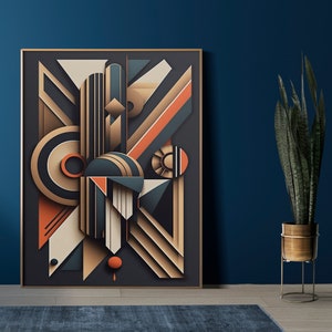 Art Deco Print Geometric Abstract Wall Art, Modern Art Deco Home Decor, Geometric Abstract Wall Art, Elegant Art Deco Wall Art