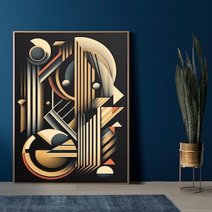 Art Deco Print Geometric Abstract Wall Art, Modern Art Deco Home Decor, Geometric Abstract Wall Art, Elegant Art Deco Wall Art