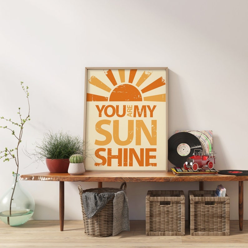 70s wall art, Sunshine art print,