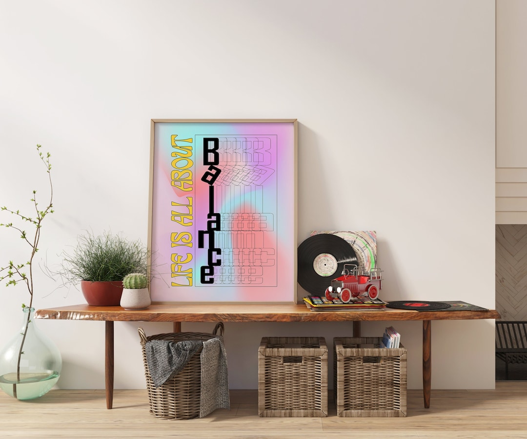 Motivational Poster Gradient Retro Wall Art, Quote Art Print Aesthetic ...