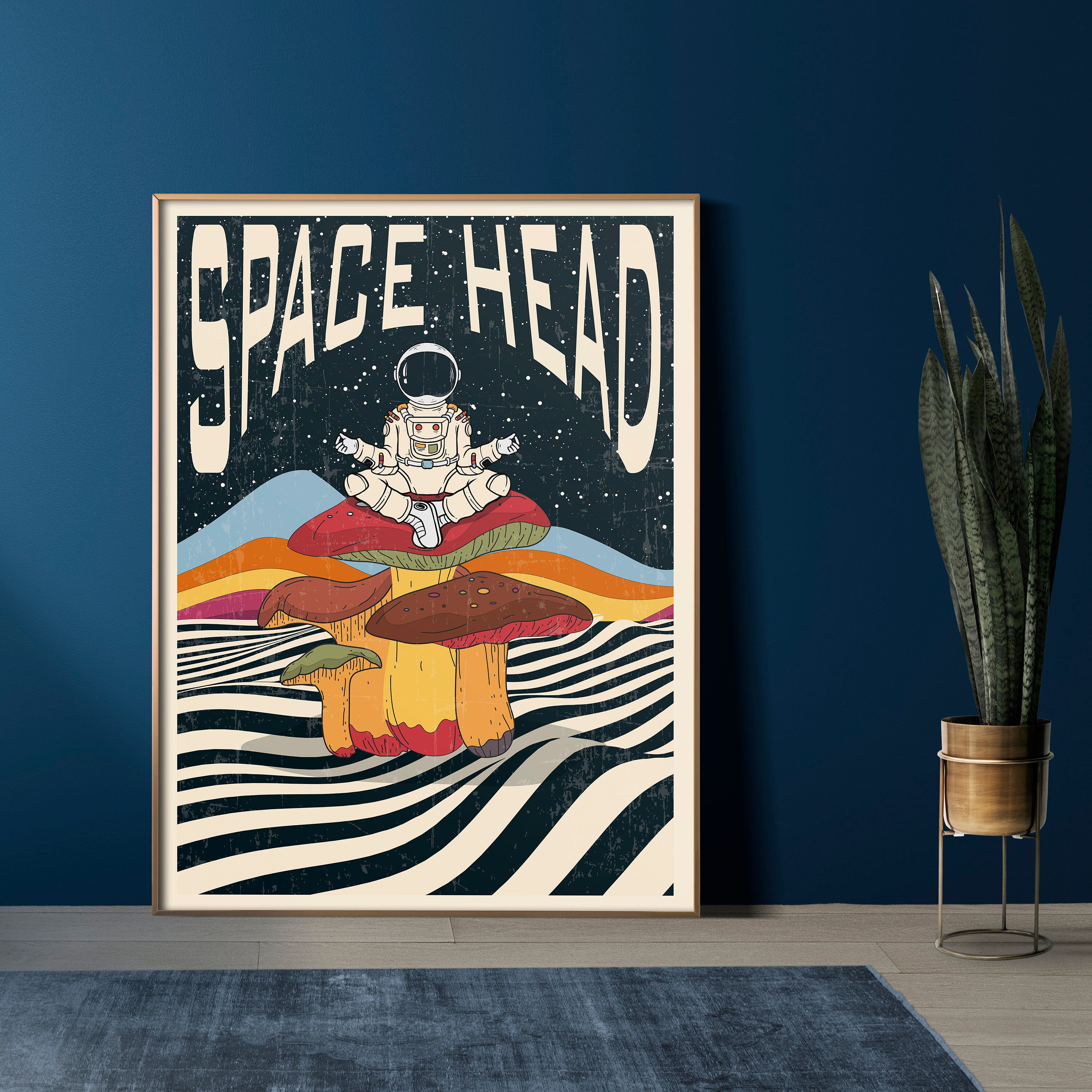 Astronaut 70s Wall Art Retro Print Quote Poster, Space Retro Wall Art ...