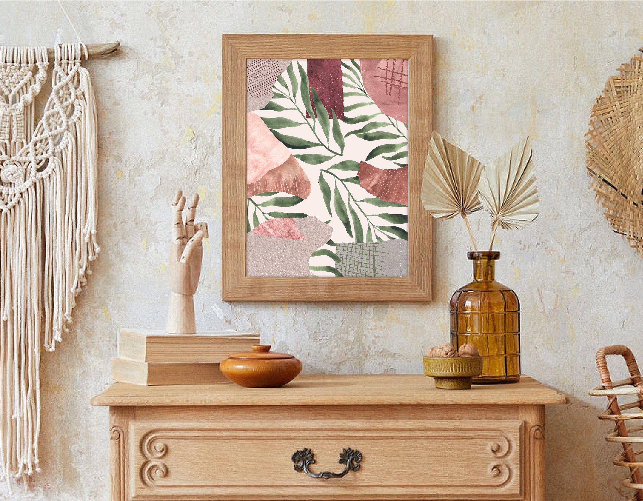 Abstract Plant Wall Art Set of 3 Abstract Plant Print Line | Etsy