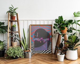 70s Psychedelic Art Print, Y2k Home Decor
