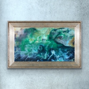 Wave life - Original Encaustic painting on wood