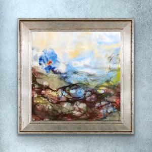 Shine a light - Original Encaustic painting on wood, Handmade
