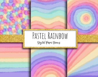 Colorful Brush Stroke Digital Papers Rainbow Background Modern Digital Paper Abstract Digital Paper Paint Strokes Digital Planner