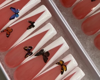 Butterfly Press on nails 10pcs