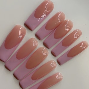 Baby pink frenchies | light pink French nails| pink  French Tip Nails |classic frenchies |  press on nails