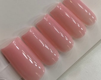 Jelly Baby pink press on nails| Bubble Bath gel color gel nails | soft pink press ons