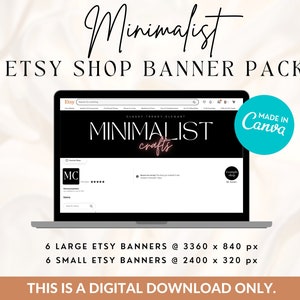 Minimalist Etsy Banner Template, Etsy Banner Canva Template, Etsy Branding Template, Editable Etsy Shop Banner Template, DIY Etsy Banner
