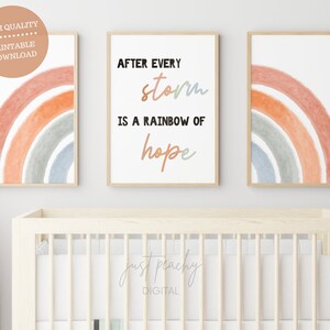 Rainbow Baby Digital Print, Rainbow Print, boho nursery print, Neutral Nursery Prints, Rainbow Nursery Wall Art Digital, New Baby Gift