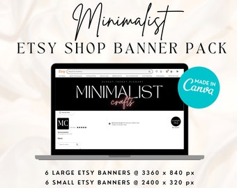 Minimalist Etsy Banner Template, Etsy Banner Canva Template, Etsy Branding Template, Editable Etsy Shop Banner Template, DIY Etsy Banner
