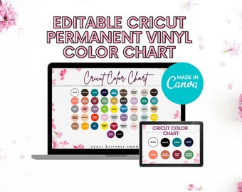 Editable Permanent Vinyl Color Chart Template BUNDLE, Permanent Vinyl  Colour Chart, Vinyl Swatch Bundle, Custom Color Swatches Listing Photo 