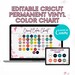 Editable Cricut Vinyl Color Chart, Floral Permanent Vinyl Color Chart ...