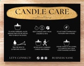 Editable Candle Care Card, Printable Candle Care Template,  Minimalist Candle Care Guide, Candle Safety Card Canva Template, Candle Guide