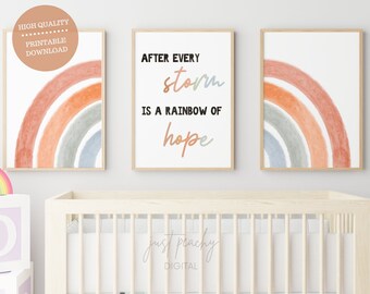 Rainbow Baby Digital Print, Rainbow Print, boho nursery print, Neutral Nursery Prints, Rainbow Nursery Wall Art Digital, New Baby Gift
