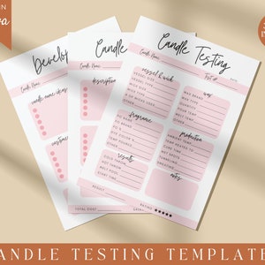 Editable Candle Testing Template Bundle, Candle Making Burn Test Log Sheet, Candle Maker Supplies, Candle Testing Printable, Candle Notes