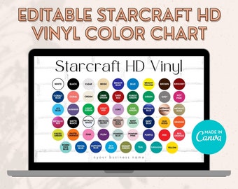 Starcraft HD Vinyl Color Chart and JPG Printable Use Digitally in