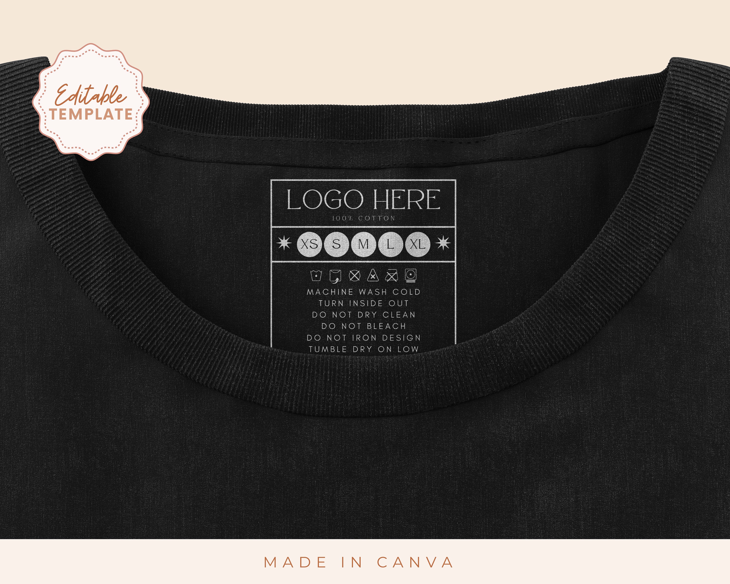 Editable Clothing Tag Template DIY Tshirt Neck Label Tags Etsy UK Editable Clothing Tag Template DIY Tshirt Neck Label Tags Etsy UK