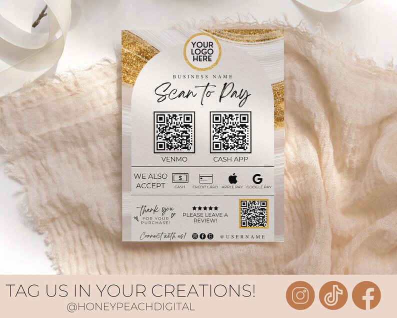 Editable Scan to Pay Sign Template QR Code Sign Printable - Etsy