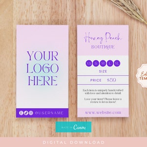 Bearbeitbare Preisschild-Vorlage, Produkt-Tags, Pastell-Produkt-Tag, benutzerdefinierter Kleidungs-Hang-Tag, Business-Hang-Tag, rosa Preisschild-Vorlage