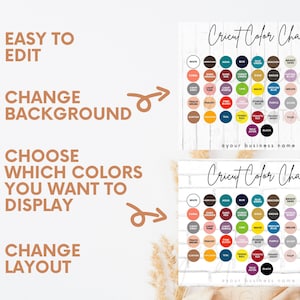 Editable Cricut Vinyl Color Chart, Permanent Vinyl Color Chart Editable ...