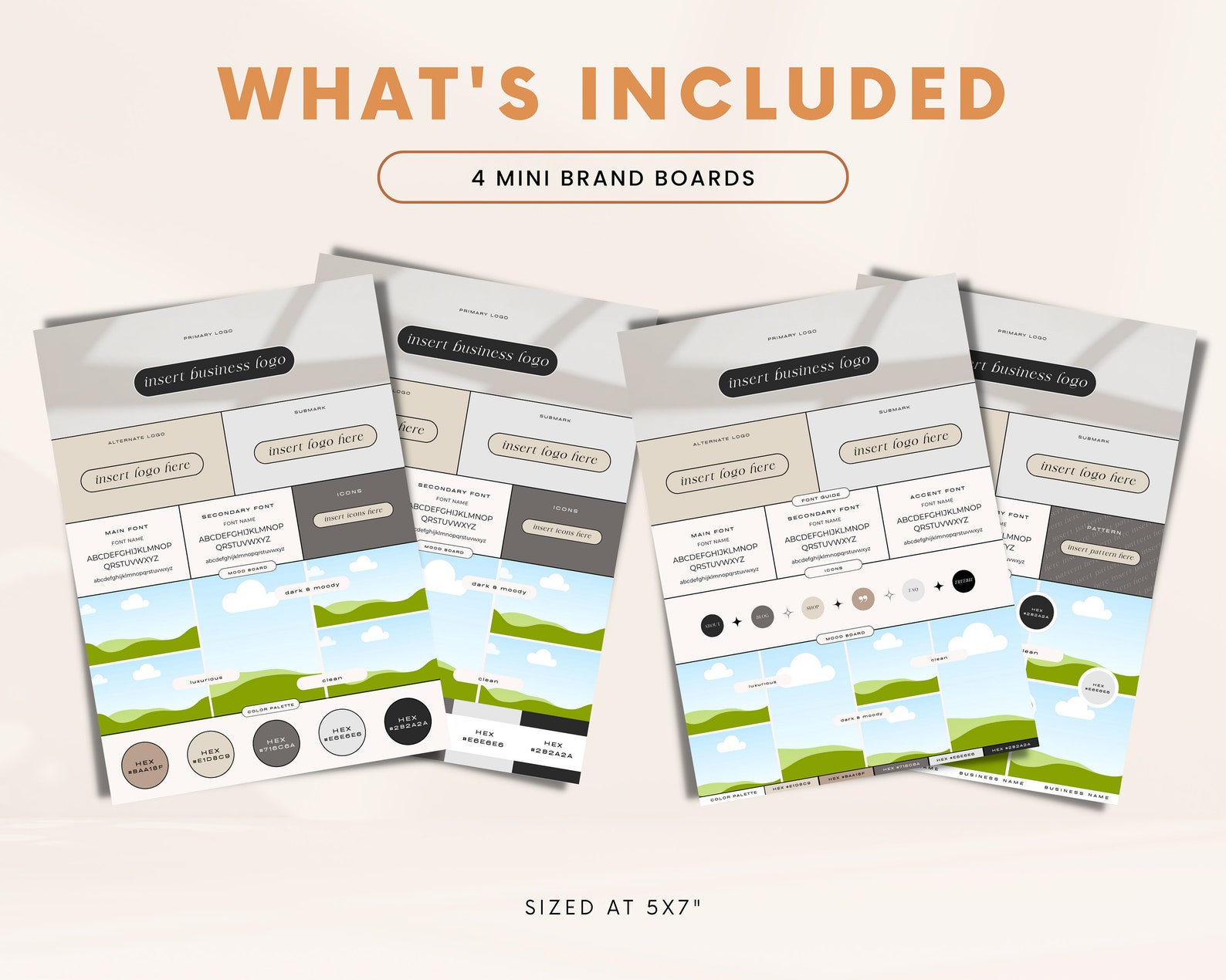 Branding Kit Template Mood Board Template Branding Package Etsy