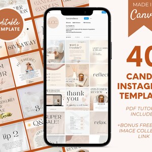 Editable Candle Instagram Post Templates, Media Kit for Candle Business, Candle Instagram Feed, Candle Maker Instagram Quotes, Branding Kit