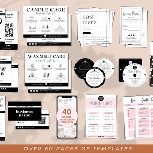Editable Candle Business Bundle, Candle Label Design, Candle Making Template Kit, Candle Packaging, Product Packaging Labels for Candles