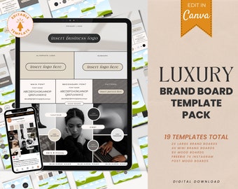 Szablon zestawu do brandingu, szablon moodboardu, szablon pakietu brandingowego, szablon wytycznych dotyczących brandingu, szablon projektu logo, szablon brandingu