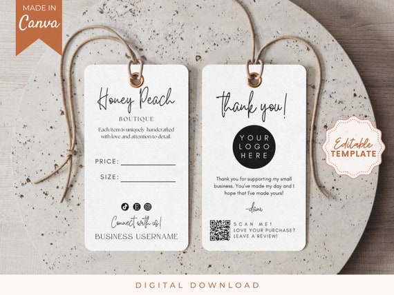 Editable Price Tag Template, Product Tags, Minimalist Product Tag, Custom  Clothing Hang Tag, Business Hang Tag, Boutique Tag Canva Template 