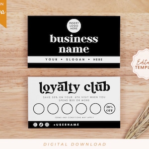 Loyalty Card Template, Punch Card Template, Editable Rewards Card, Beauty Loyalty Card, Lash and Nail Loyalty Card, Beauty Business Card