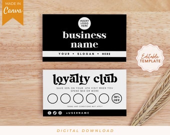 Loyalty Card Template, Punch Card Template, Editable Rewards Card, Beauty Loyalty Card, Lash and Nail Loyalty Card, Beauty Business Card