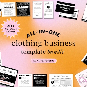 Shirt Business Bundle, Clothing Tag Template, Clothing Labels, Clothing Branding Kit, Etsy Banner Template, Tshirt Business Start Up Kit