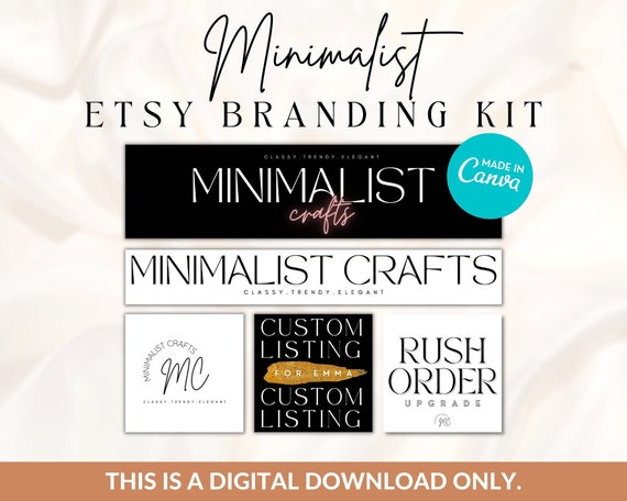 Minimalist Etsy Branding Kit Template, Etsy Banner Template, Etsy Branding Kit Neutral Template, Editable Etsy Banner Template, Canva