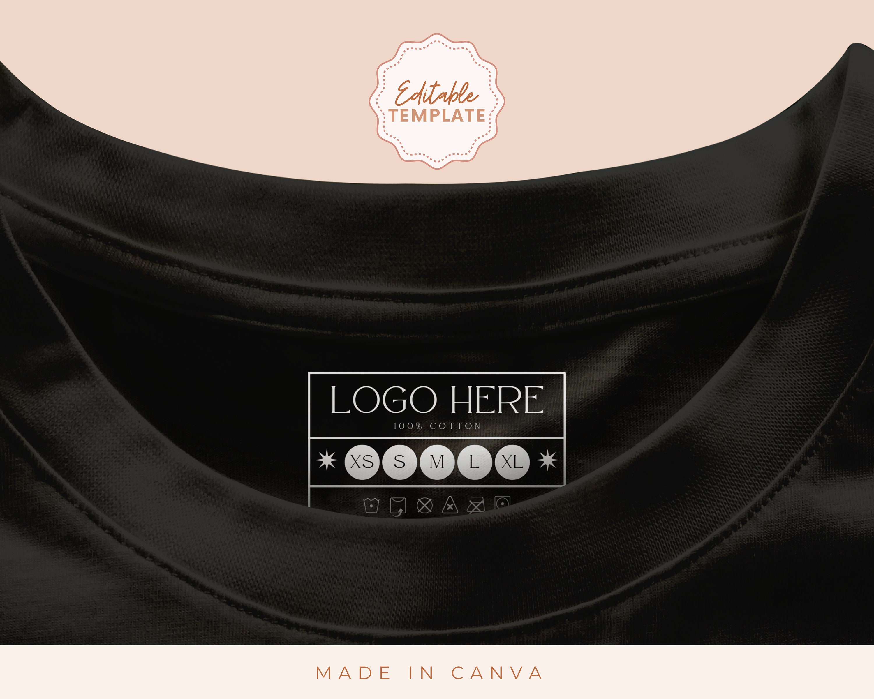 Editable Clothing Tag Template DIY Tshirt Neck Label Tags Etsy Australia