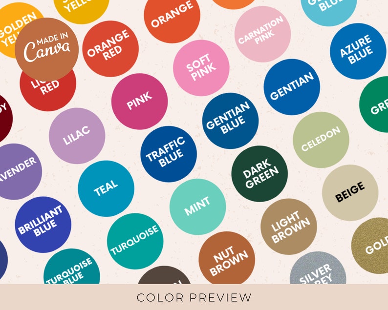 Editable ORACAL 631 Color Chart Template Custom Color Chart - Etsy Ireland