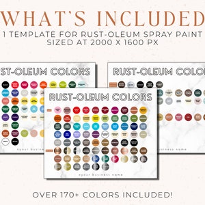 Editable Rustoleum Spray Paint Color Chart Template, Custom Color Chart ...