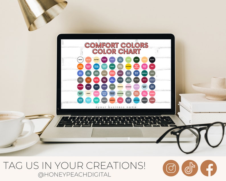 Editable Comfort Colors 1717 Color Chart, Color Chart for Comfort ...