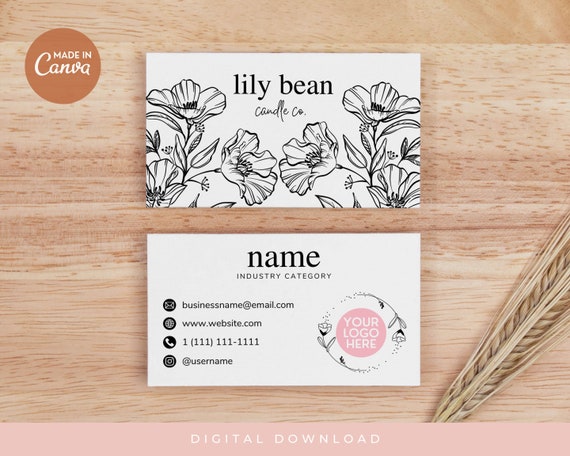 Editable Small Business Card Template Candle Business Card