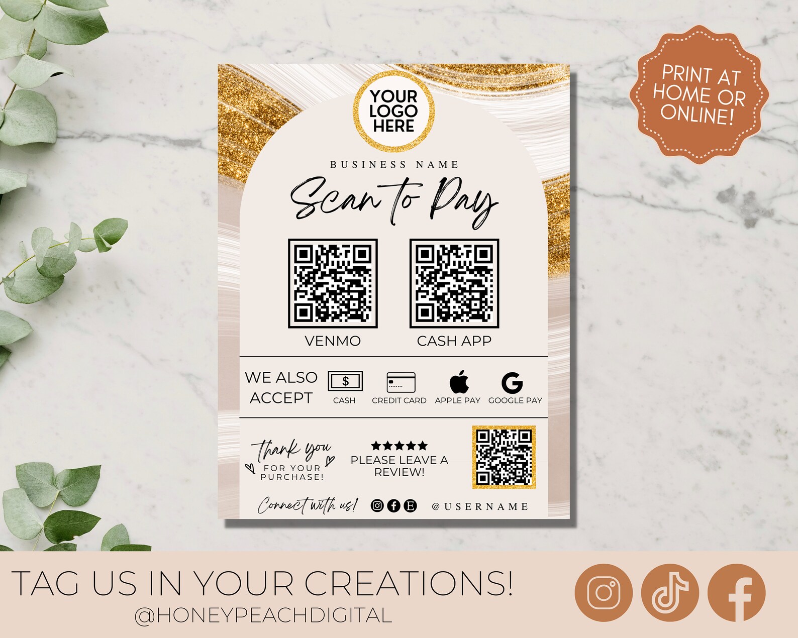 Editable Scan to Pay Sign Template QR Code Sign Printable - Etsy