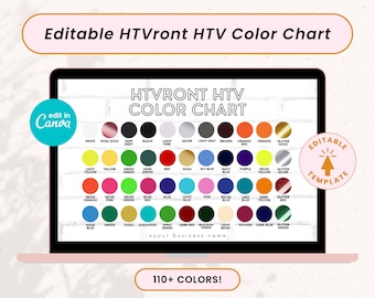Editable Htvront HTV Color Chart, Vinyl Color Chart Editable Template, Vinyl  Colors Mockup,  Listing Mockup, Color Mockup, Size Mockup 