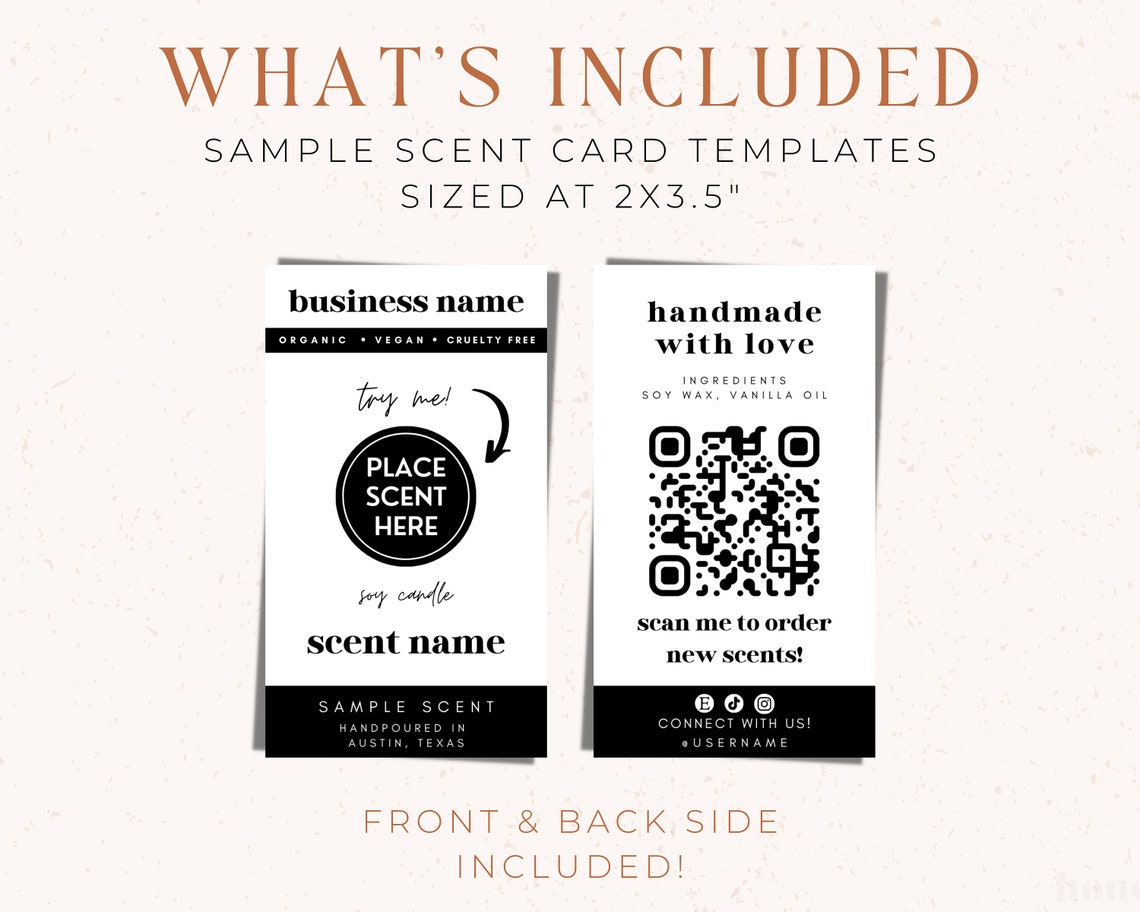 Editable Candle Sample Card Template Wax Melt Label Template Etsy Canada