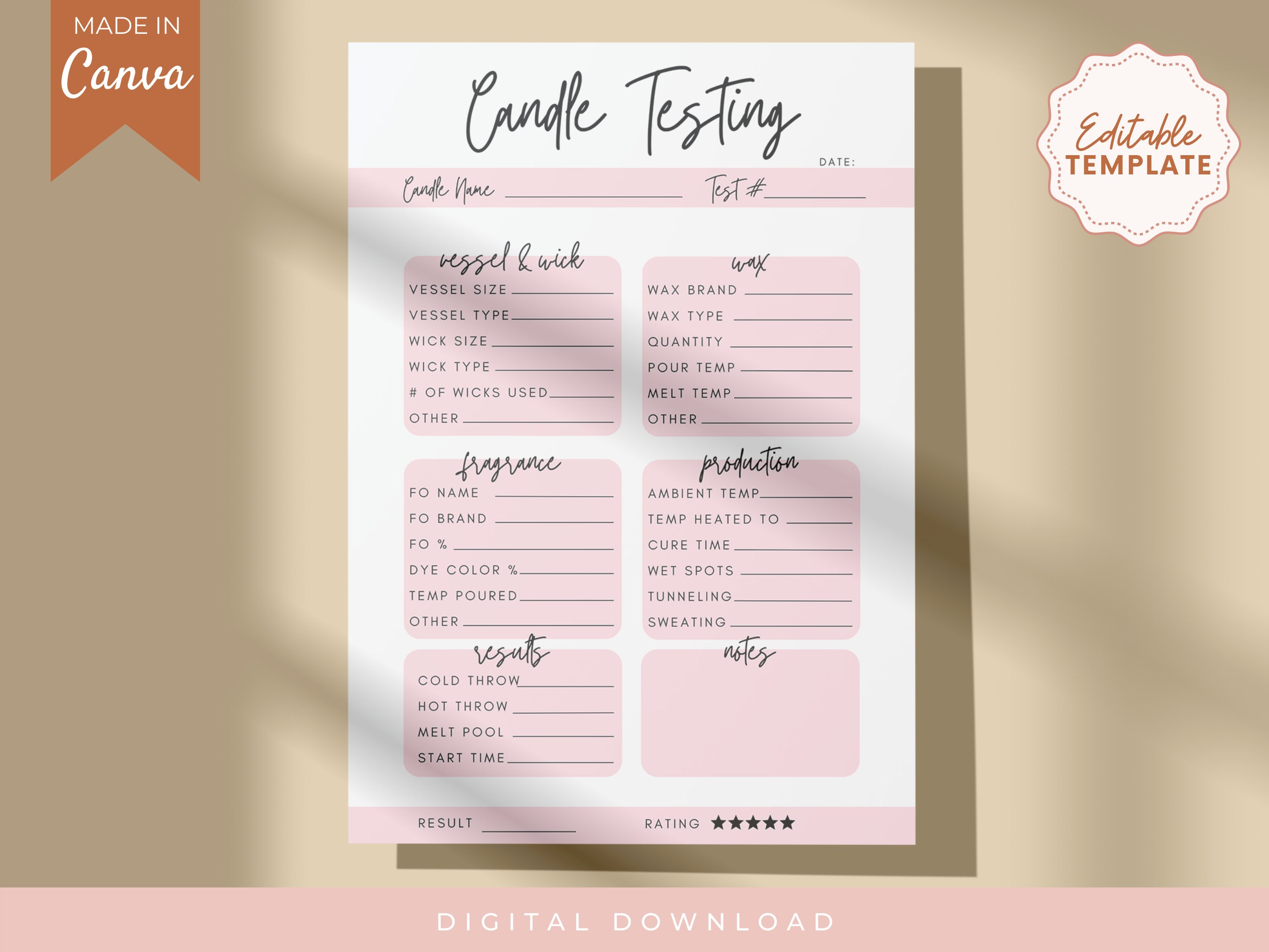 Candle Making Worksheet.pdf Editable Candle Testing Template, Candle Making Burn Test Log Sheet ...