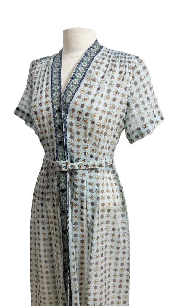 1940s Dress / 1940s Shirt Dress / 1940s Day Dress… - image 9