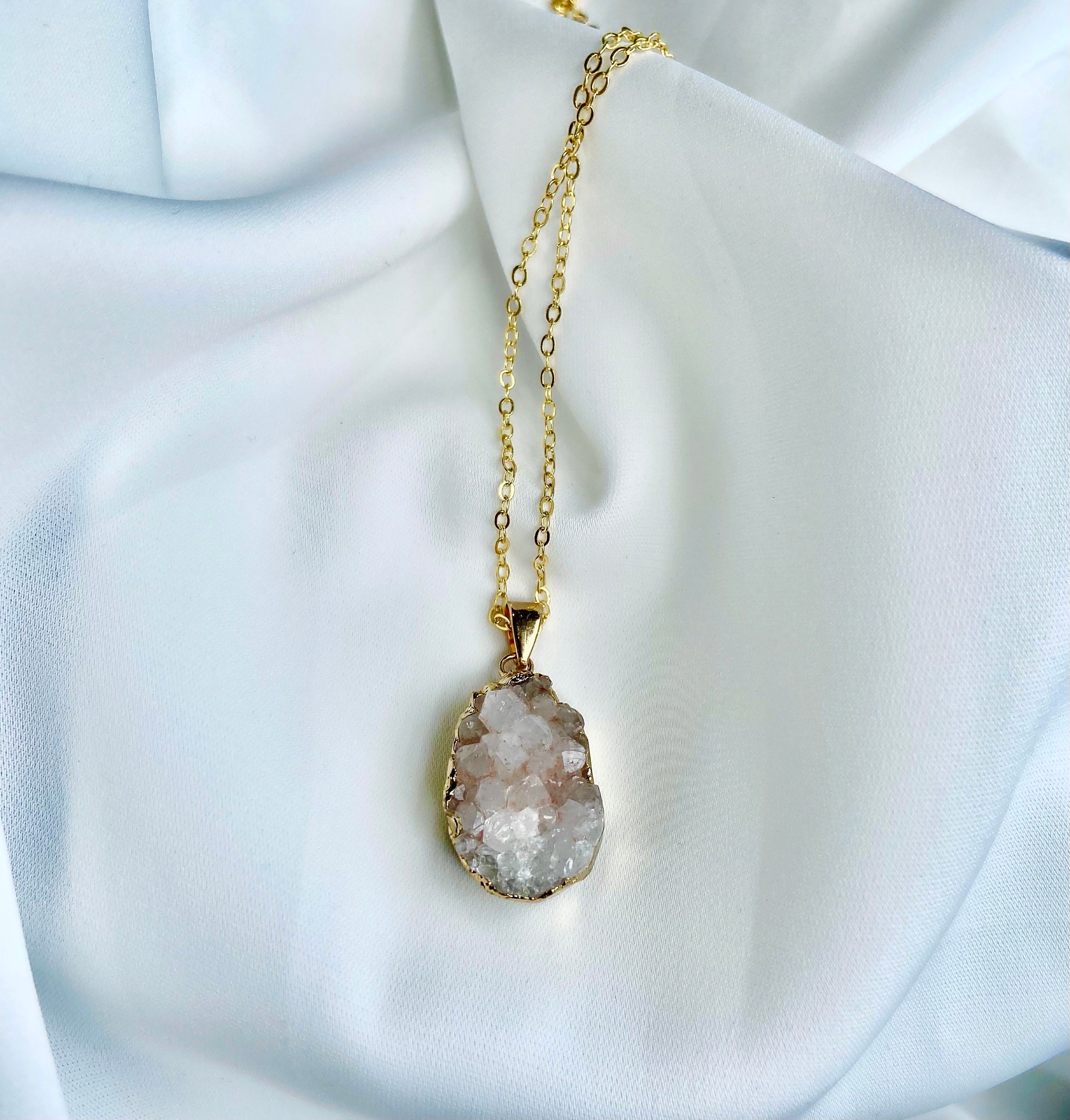 Clear Quartz Crystal Necklace Etsy