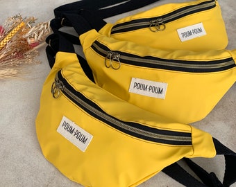 Yellow waxed belt bag