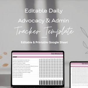Daily Advocacy & Admin Tracker – Google Sheets Template – Management Organizer – Appointment Log – Task Notes – Printable Planner