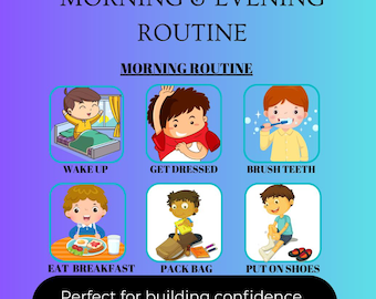 Visual Routine Charts for Kids: Morning & Evening Schedules (Printable Download)